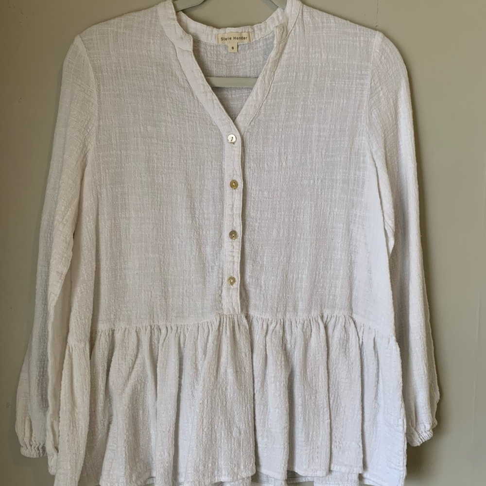shop stevie long sleeve peplum top